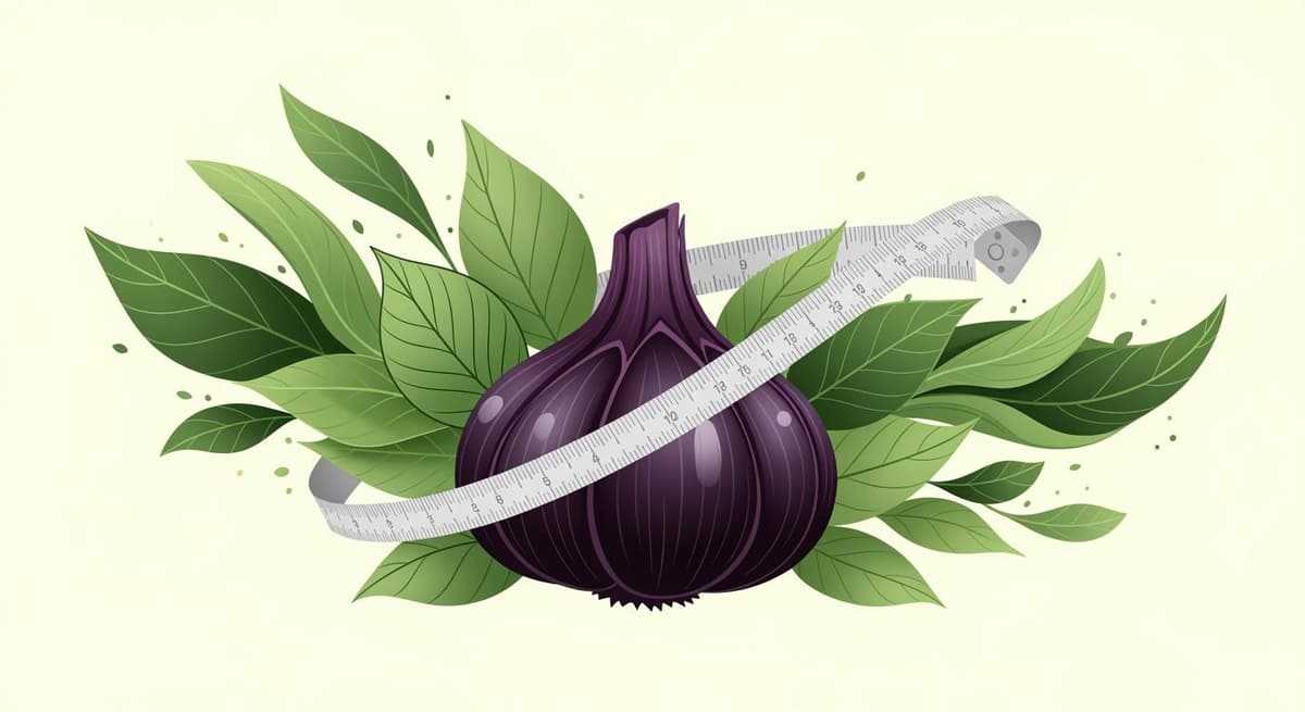 Biểu tượng tỏi đen kết hợp với lối sống lành mạnh và giảm cân