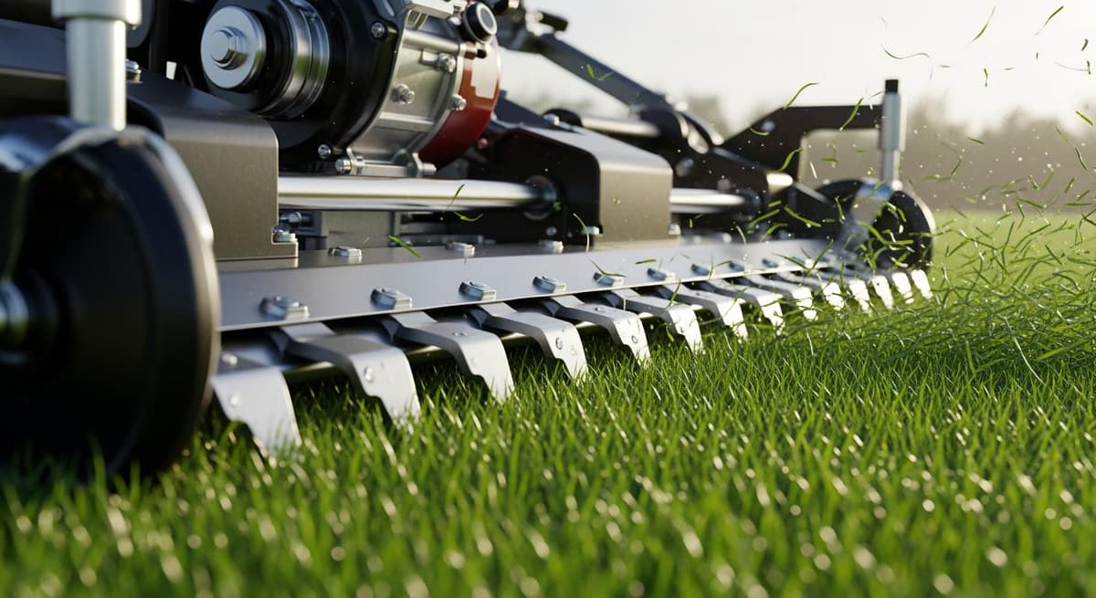 Cận cảnh bảng điều khiển và hiệu suất vận hành mạnh mẽ của máy cắt cỏ công nghiệp