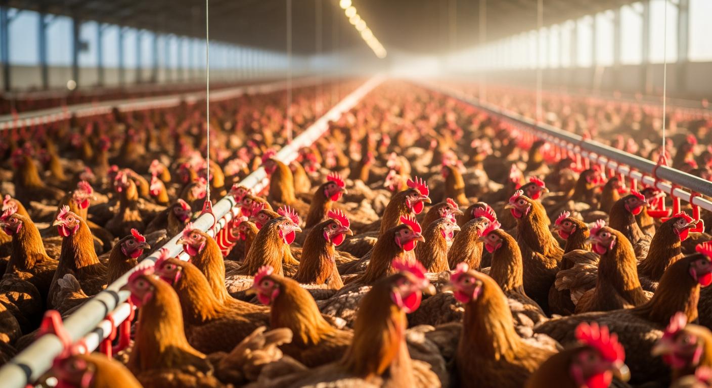 Đàn gà khỏe mạnh trong trang trại đạt chuẩn VietGAP nhờ ứng dụng men vi sinh