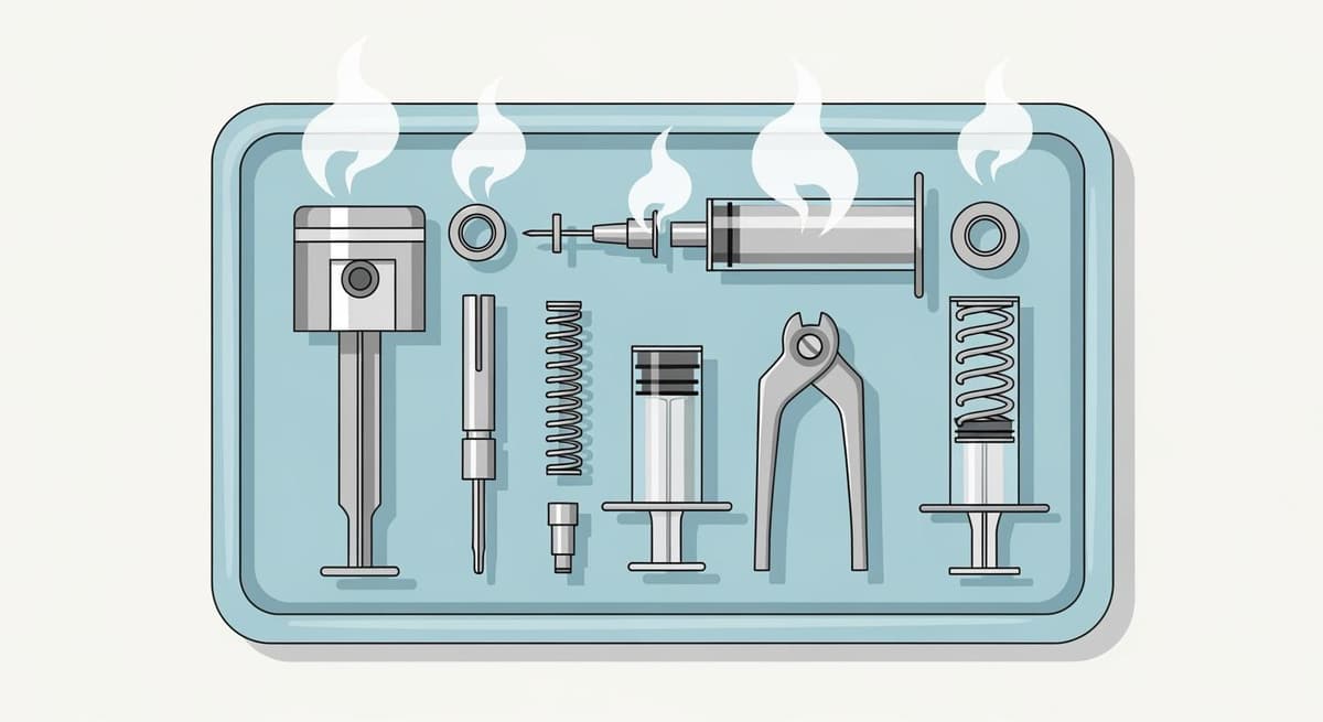 Quy trình tháo rời và tiệt trùng các bộ phận của bơm kim tiêm thú y bằng nước sôi