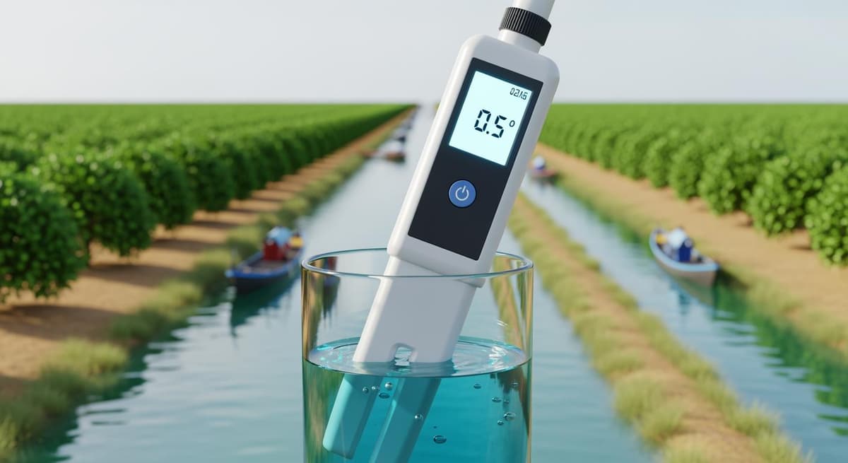 Kỹ thuật đo độ mặn nước tưới bằng bút đo điện tử hiện đại