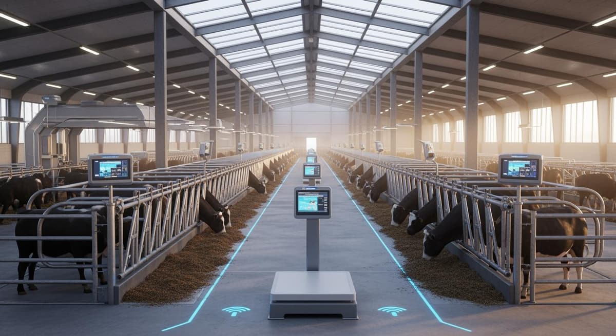 Mô hình trang trại thông minh kết hợp cả cân điện tử và camera AI toàn diện