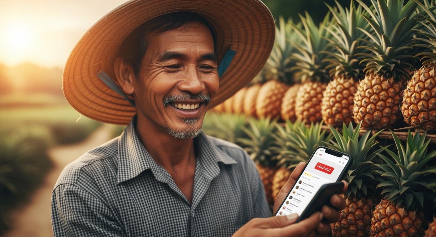 Niềm vui của người nông dân khi nhận được những đơn hàng đầu tiên và phản hồi tích cực từ khách hàng TikTok.