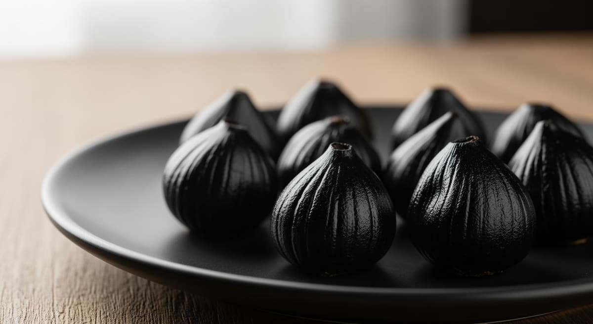 Thành phẩm tỏi đen dẻo thơm, màu đen bóng đạt chuẩn sau khi ủ bằng nồi cơm điện.