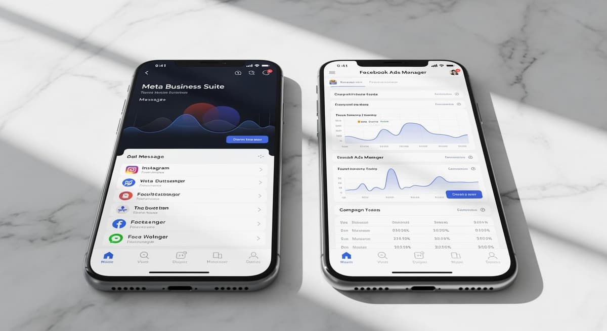 So sánh giao diện Meta Ads Manager và Business Suite trên thiết bị di động