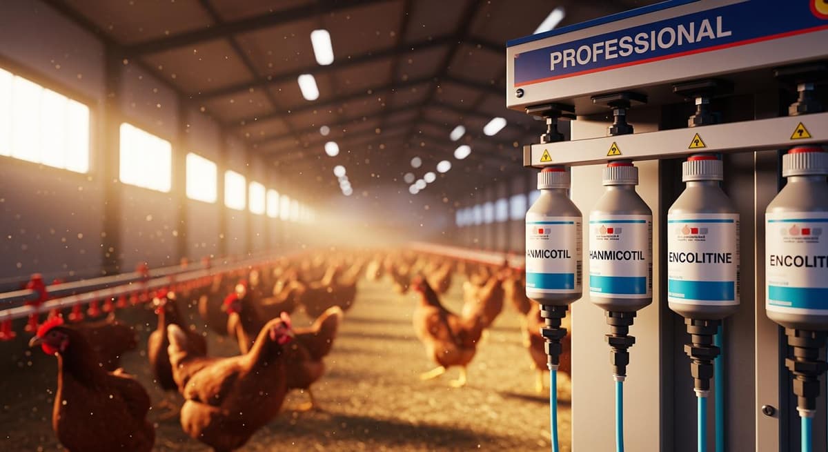 Sử dụng thuốc thú y Hanmicotil và Encolixine điều trị bệnh hen khẹc cho đàn gà