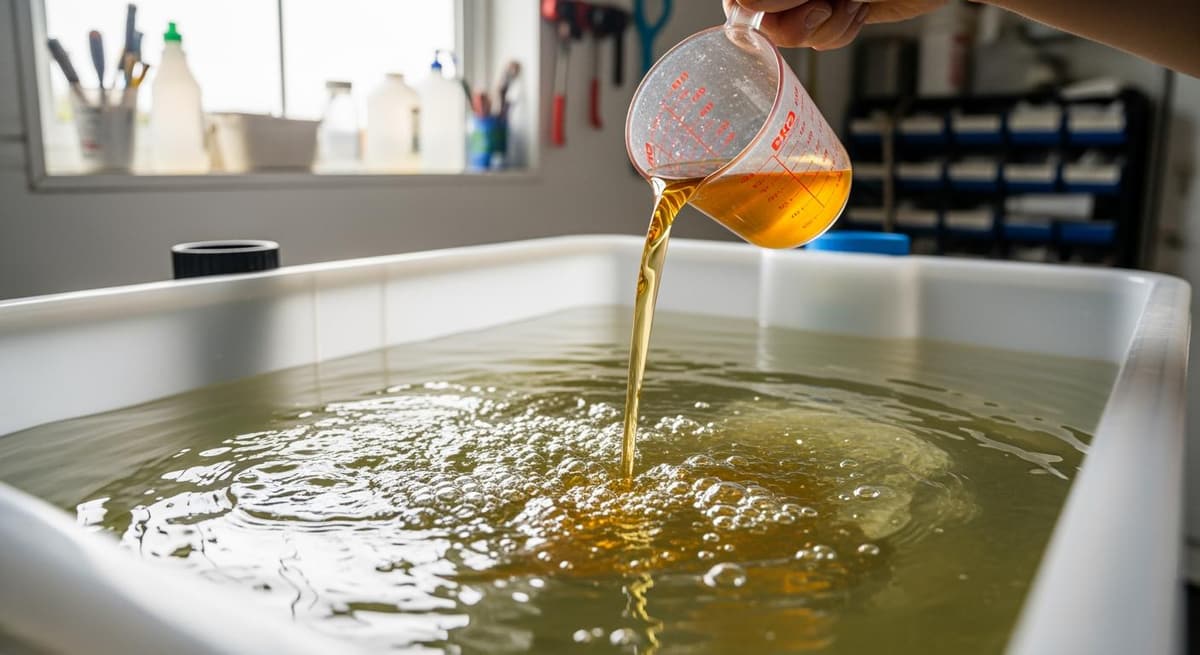 Quy trình pha chế thuốc thú y Hanmicotil vào hệ thống nước uống cho gia cầm