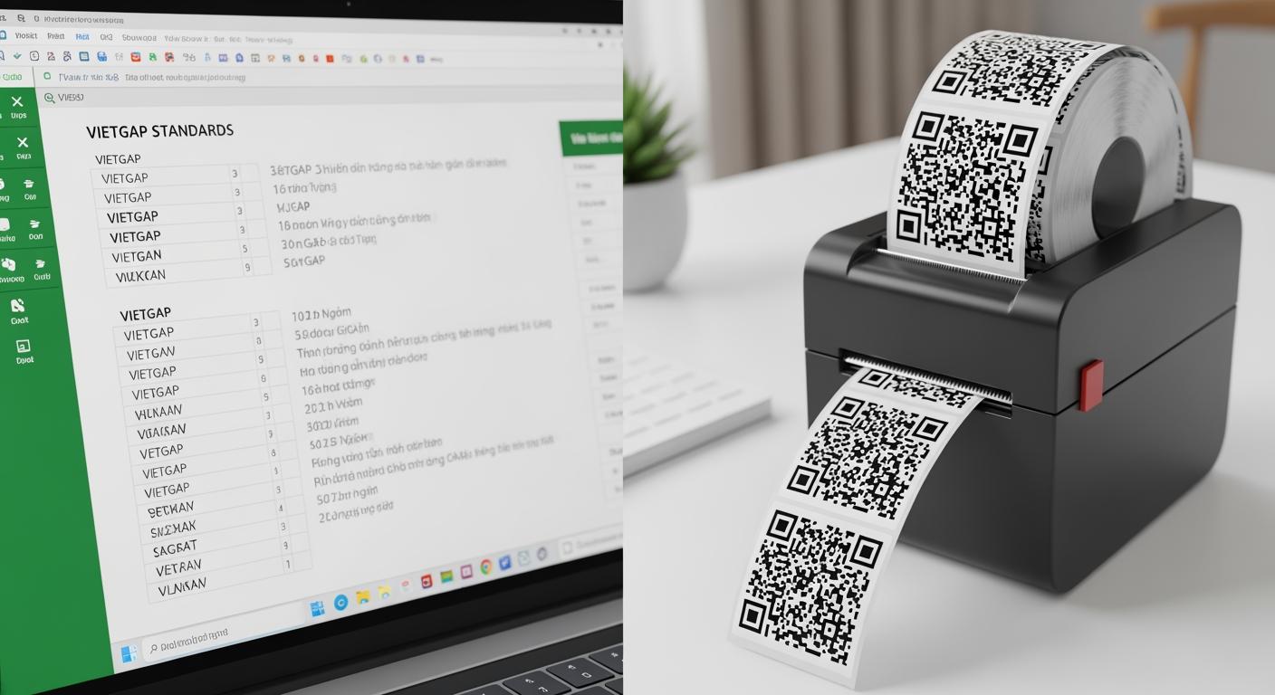 Giao diện thiết kế mã QR cho nông sản bằng công cụ Excel và phần mềm miễn phí