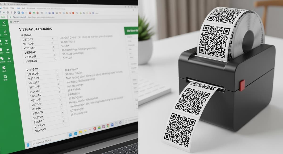 Giao diện thiết kế mã QR cho nông sản bằng công cụ Excel và phần mềm miễn phí