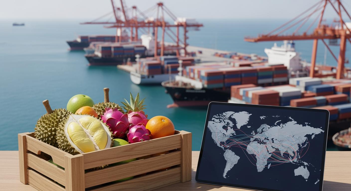 Quy trình vận chuyển container nông sản tại cảng biển quốc tế áp dụng Incoterms 2020.