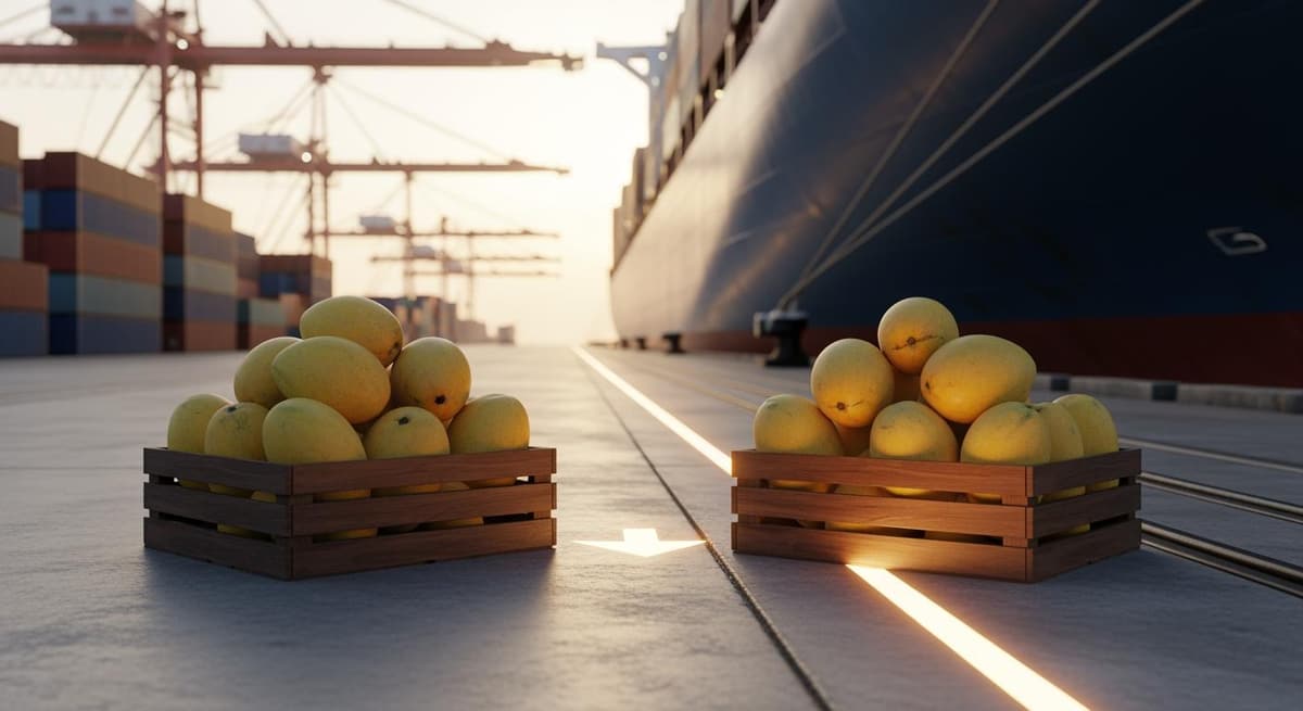Sơ đồ minh họa điểm chuyển giao rủi ro Incoterms 2020 trong xuất khẩu trái cây tươi