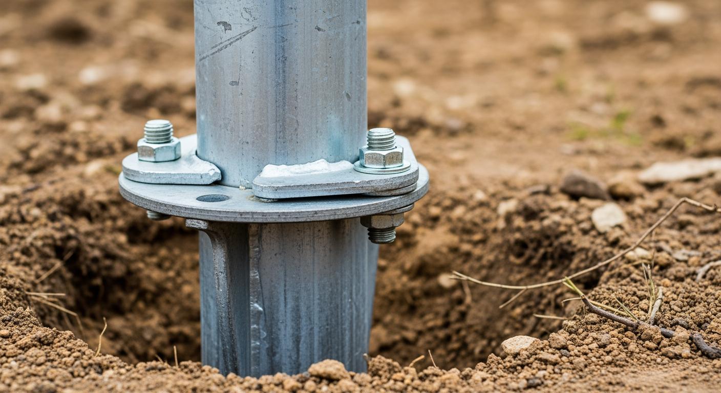 Cận cảnh hệ thống móng đơn thông minh giúp tháo dỡ linh hoạt và bảo vệ đất nông nghiệp