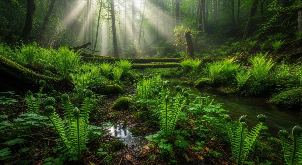 Mô hình trồng rau dớn xanh mướt dưới tán rừng tự nhiên