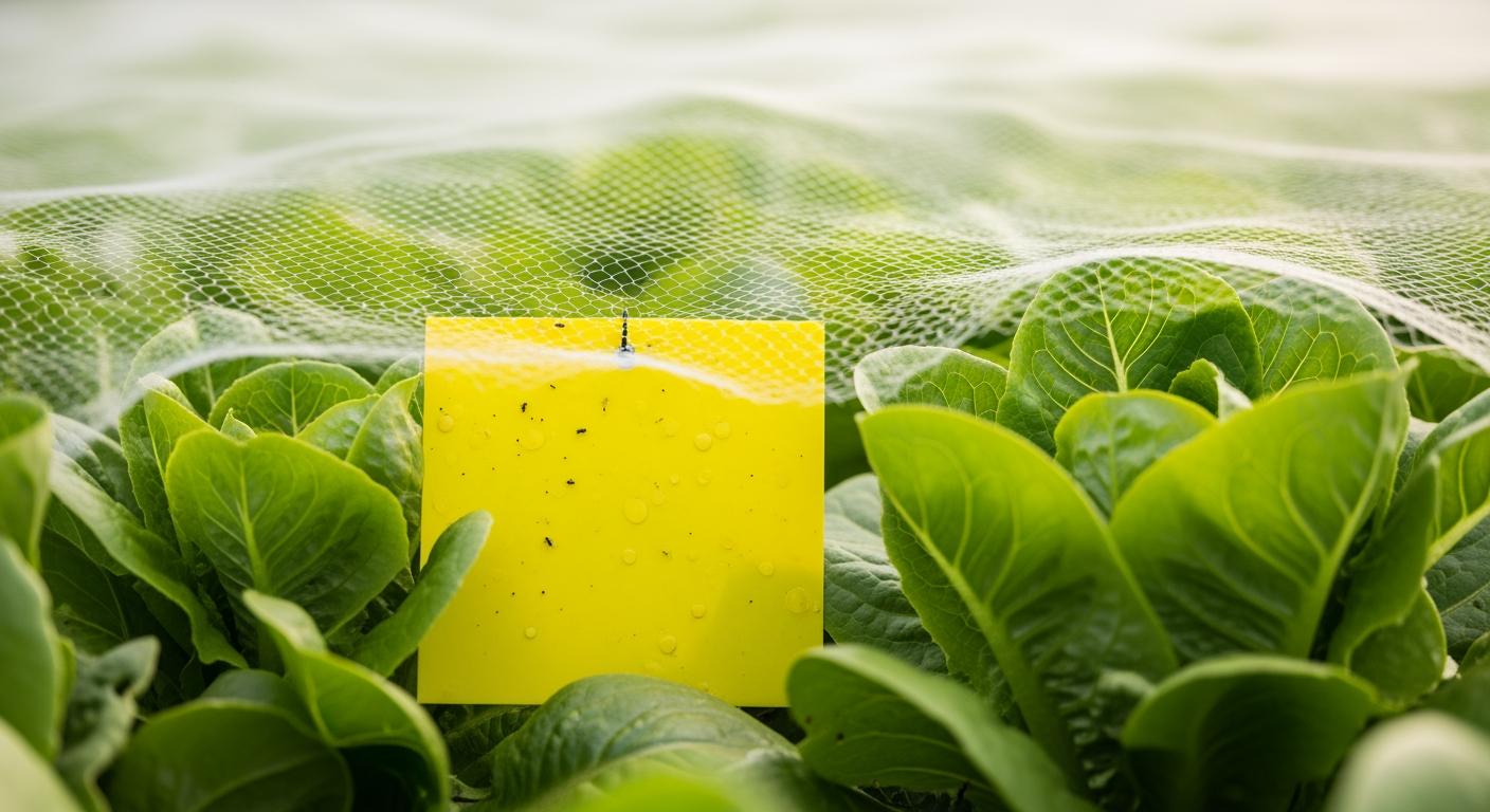 Sử dụng bẫy dính sinh học để quản lý sâu bệnh cho rau xà lách