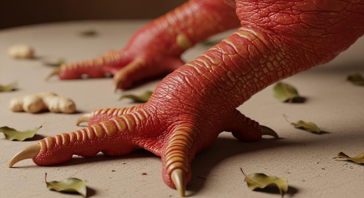 Cận cảnh đôi chân gà Đông Tảo thảo dược đỏ rực và săn chắc