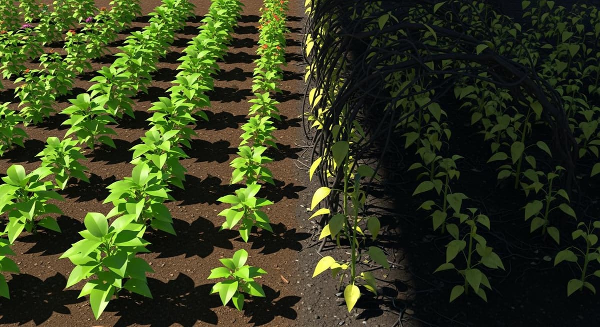 Cảnh báo về việc trồng quá dày gây rợp bóng và cạnh tranh dinh dưỡng