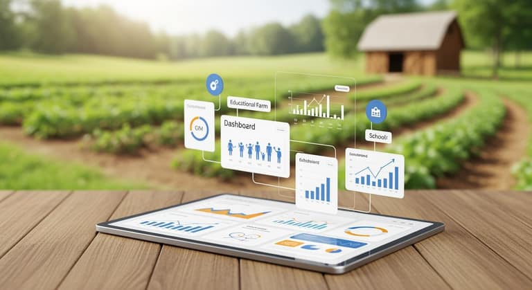 Giao diện phần mềm CRM hiện đại ứng dụng trong quản lý nông trại giáo dục Edu-farm