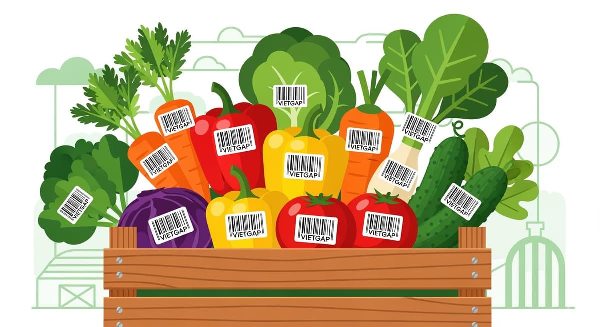 Tem nhãn nông sản OCOP và VietGAP trên bao bì sản phẩm sạch
