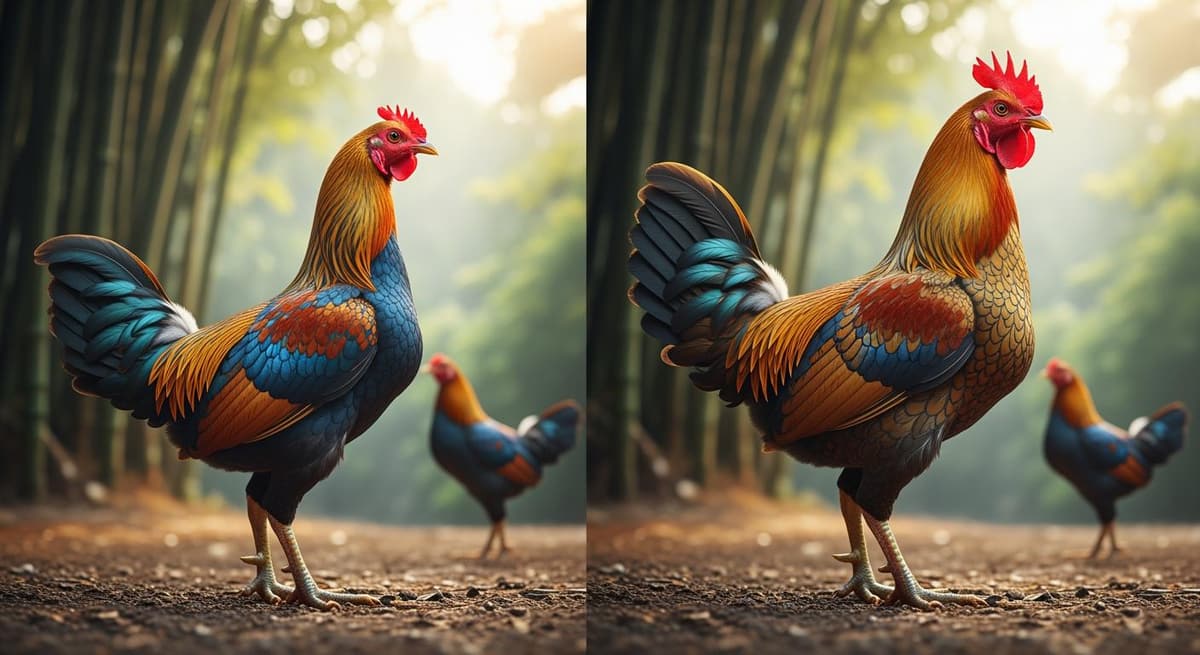 So sánh ngoại hình gà Ri và gà Mía trong môi trường trang trại truyền thống