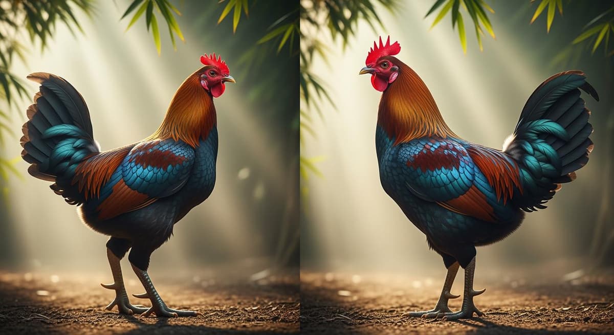 So sánh hình dáng uy nghi của Gà Đông Tảo và Gà Hồ trong môi trường chăn thả tự nhiên