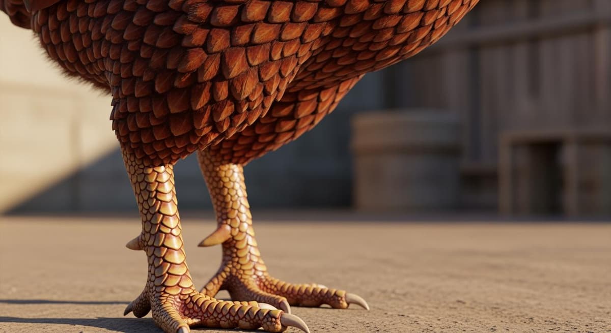 Cận cảnh đôi chân khủng đặc trưng của giống gà Đông Tảo thuần chủng