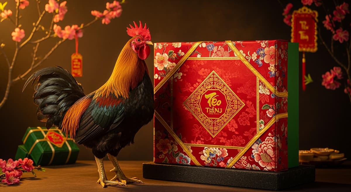 Gà Đông Tảo được trình bày sang trọng làm quà biếu Tết cao cấp