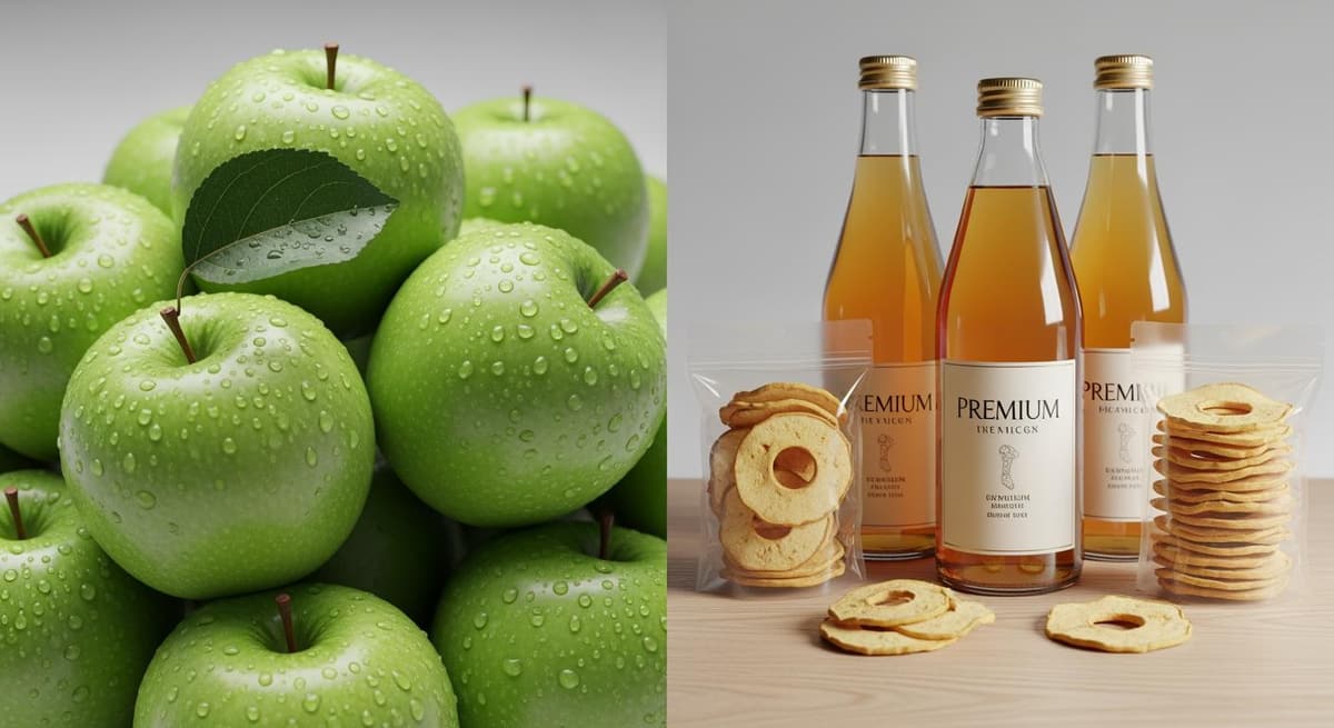 So sánh trực quan giữa nông sản thô và thực phẩm chế biến xuất khẩu