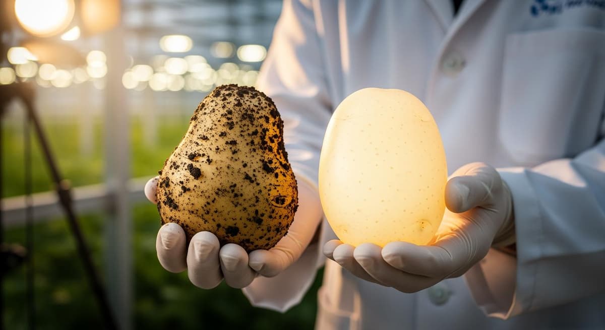 So sánh củ khoai tây khí canh sạch bệnh, đồng đều với khoai tây trồng đất truyền thống.