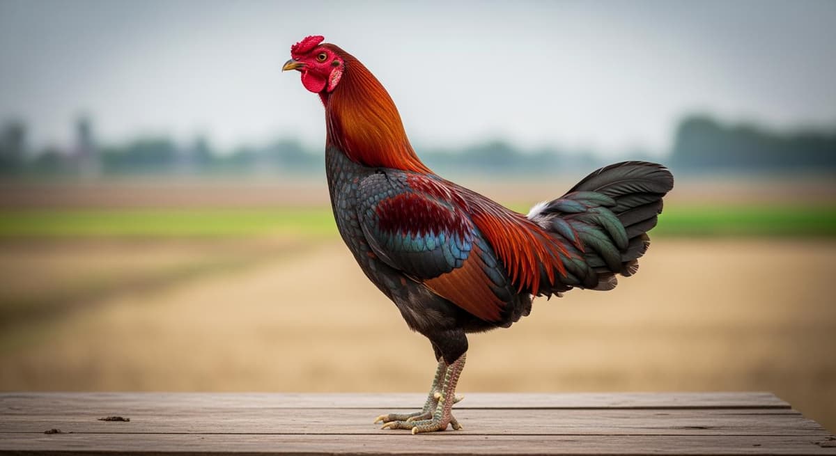 Chân dung gà Đông Tảo trống thuần chủng với vóc dáng uy nghi và bộ lông mật