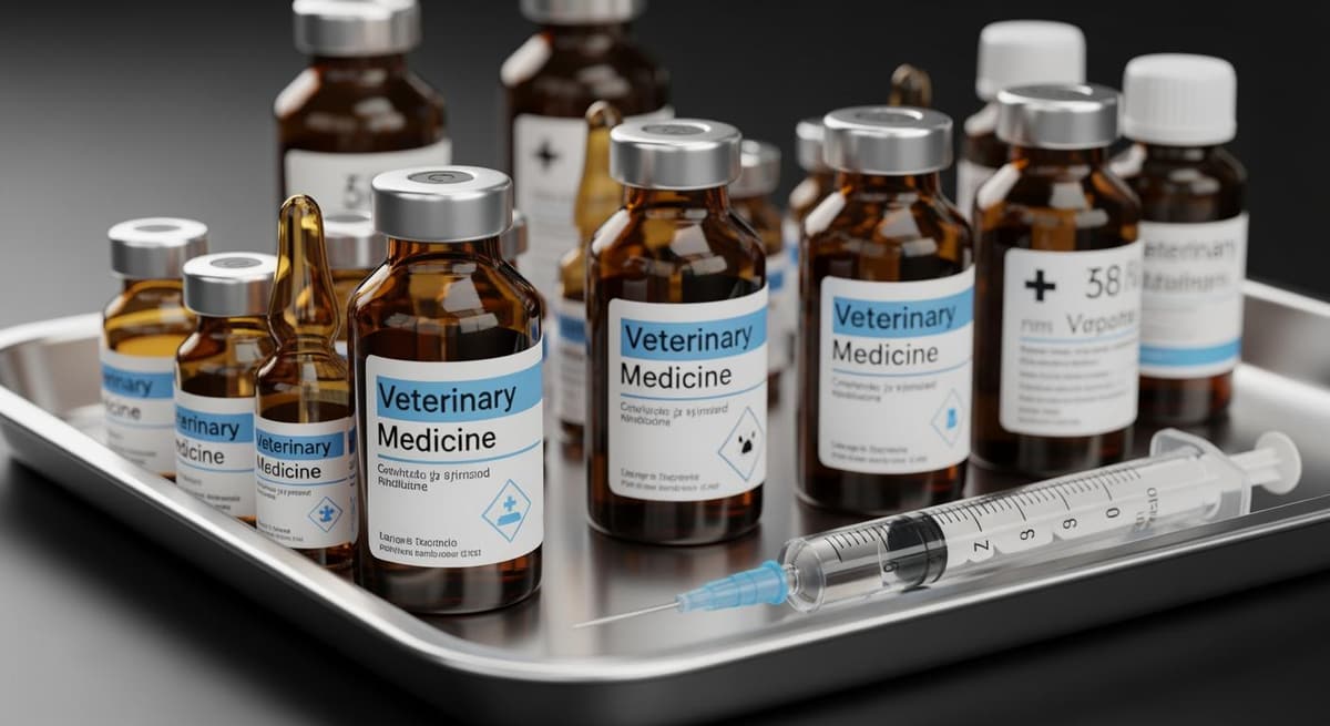 Danh mục các loại thuốc thú y thiết yếu bao gồm kháng sinh và vitamin hỗ trợ điều trị bệnh giao mùa.