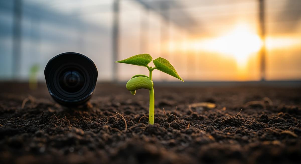 Video Time-lapse ghi lại quá trình nảy mầm của hạt giống qua ống kính camera