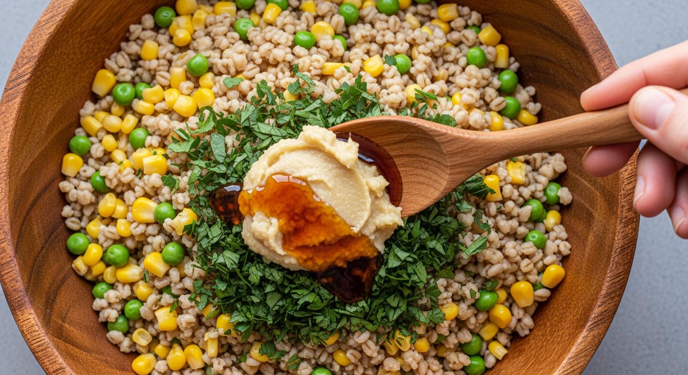 Quy trình phối trộn tỏi tươi giã nát và men vi sinh vào thức ăn ngũ cốc cho bồ câu Pháp