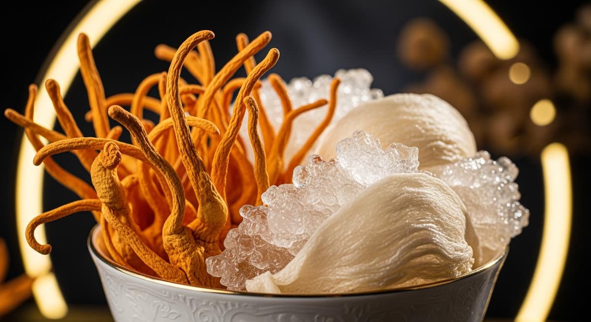 Cận cảnh đông trùng hạ thảo và tổ yến sấy thăng hoa phân khúc cao cấp