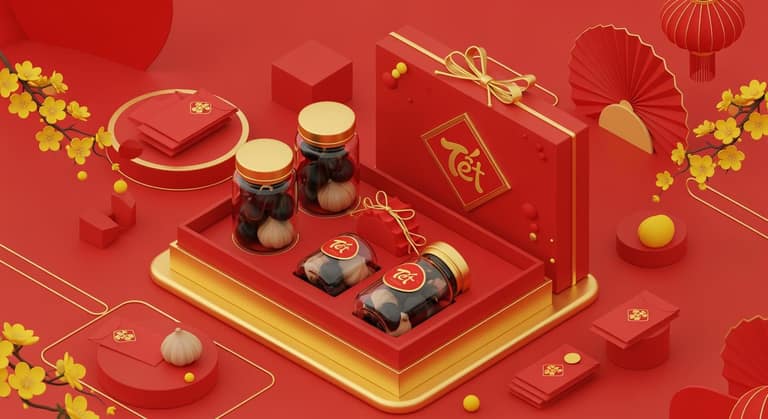 Xu Hướng Tỏi Đen Làm Quà Tết: Set Quà Tặng Sức Khỏe Cao Cấp Dịp Xuân